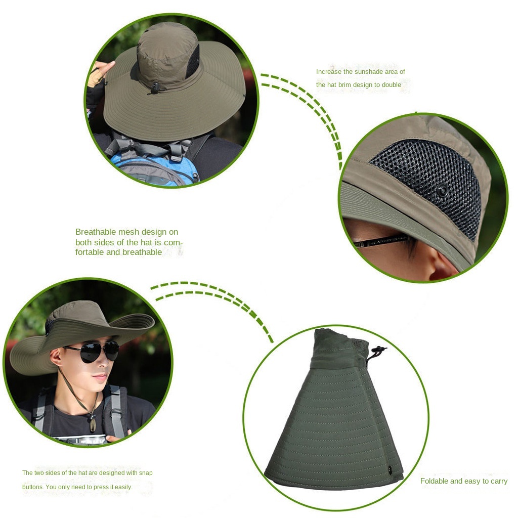 Topi Bucket Matahari Breathable Tahan Air Untuk Pria