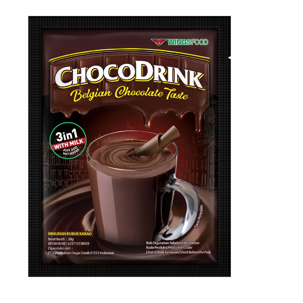 

Chocodrink Minuman Coklat Serbuk Instant 1 Renceng Isi 15 Pcs