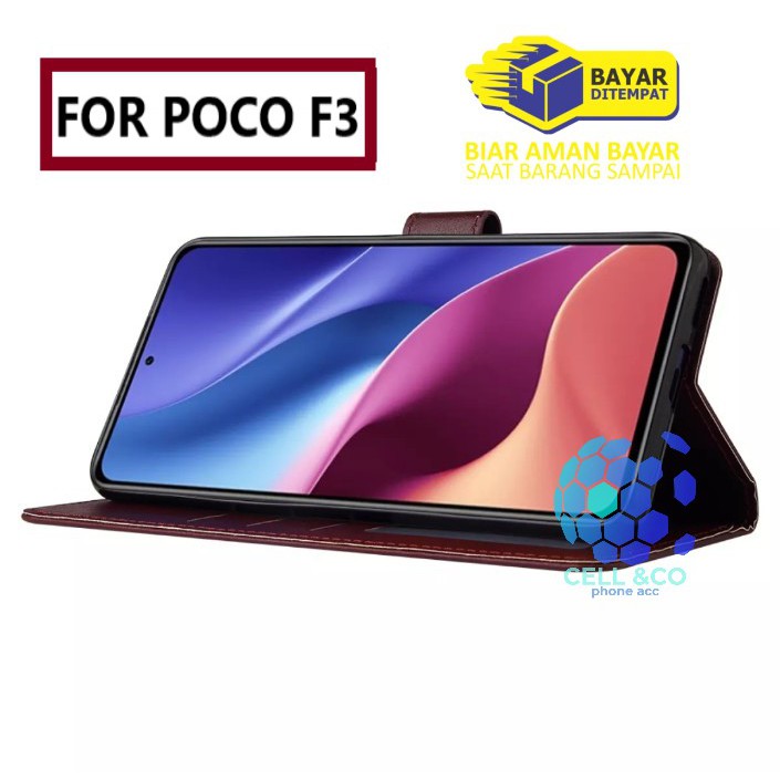 Flip cover POCOPHONE POCO F3 Flip case buka tutup kesing hp casing hp flip case leather wallet