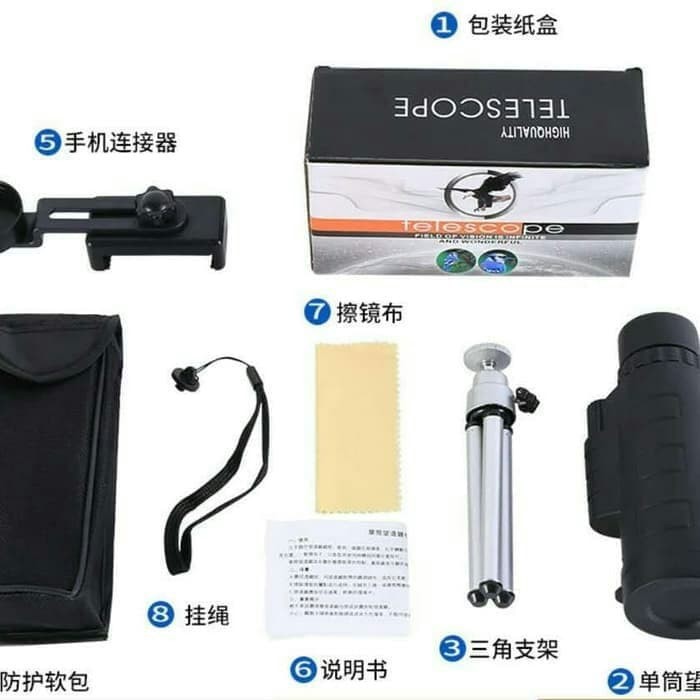 Teleskop Monoculer 40x60 Lensa optik zoom for Hp Teropong Monoculer For HP Android
