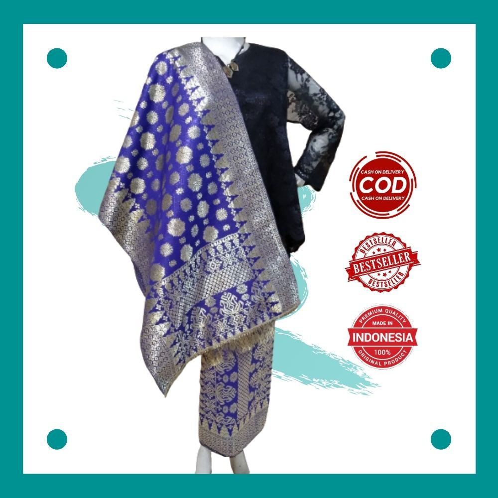 Songket Palembang Tenun | Songket ATBM | Songket Tenun | Songket Mesin | Songket Murah | Biru Gold