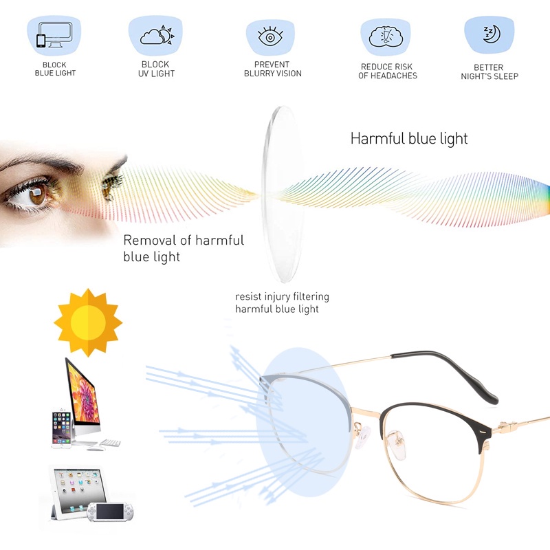 Kacamata Anti Radiasi Photochromic Dengan Bingkai Logam Transisional Untuk Pria Dan Wanita