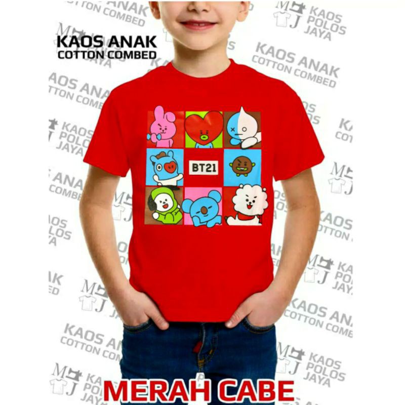 kaos kekinian anak anak bt21