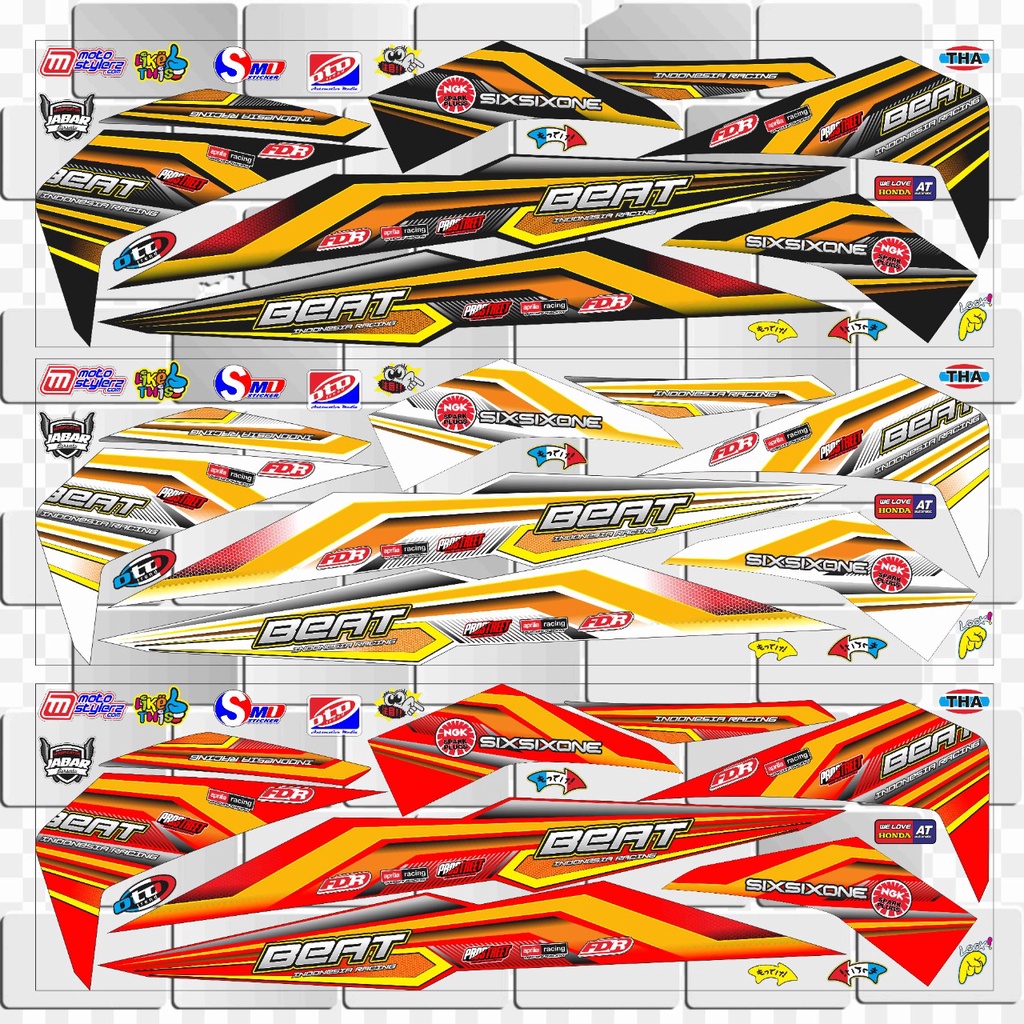 STRIPING VARIASI HONDA BEAT NEW THAILOK STICKER