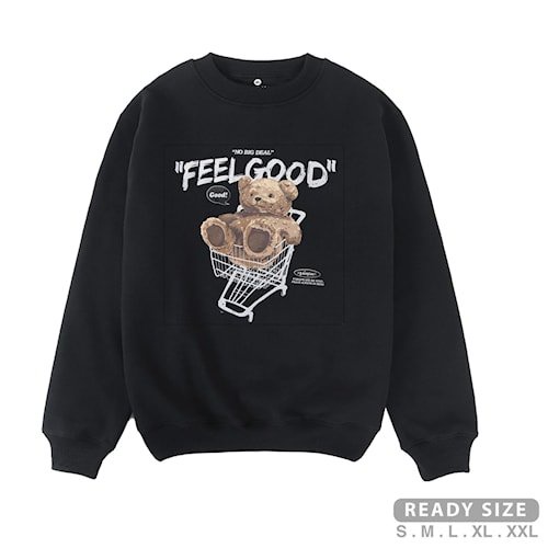 [COD] Crewneck Crunek Crewnek Sweater Switer  Gambar Motif Boneka Beruang Coklat Feel Good Viral Sim