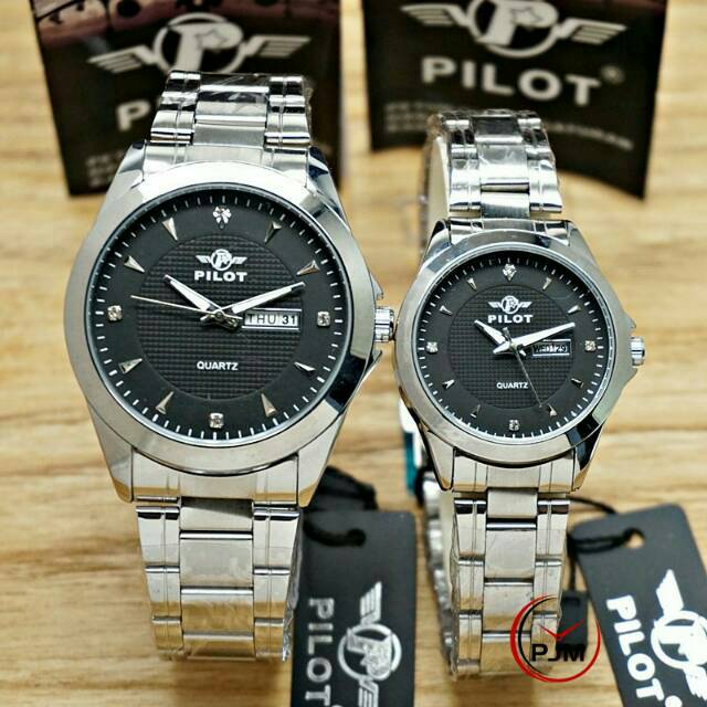 Jam Tangan Couple Pria/Wanita Original Pilot Balok Rantai