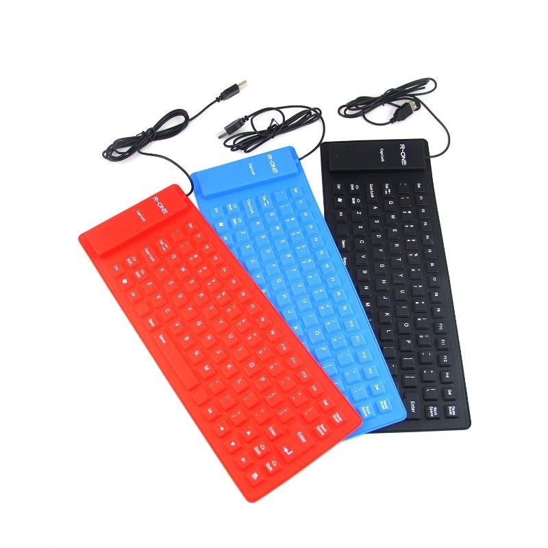 Keyboard Flexible USB External Anti Air Elastis Lembut Gulung Lipat