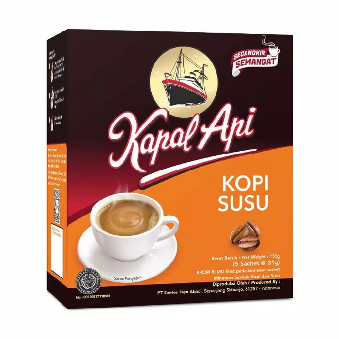 

Kopi Susu Kapal Api Dus Box isi 5 saset bungkus x 31g