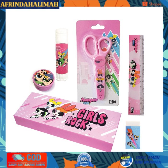 

[TERBARU] Powerpuff Girls Stationery Set / Paket Alat Tulis Sekolah Kotak Pensil - Merah Muda