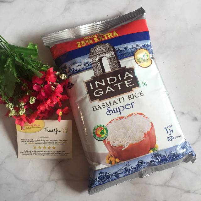 

Basmati Rice India Gate Super 1kg + 250gr / Beras Basmati Murah