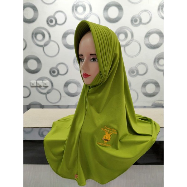 Bergo keren custom Bordir bahan jersey jilbab instant bordir