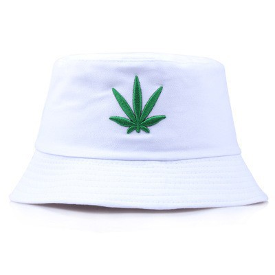Topi Bucket Pria Dan Wanita Motif Bordir Daun Maple Gaya Korea Untuk Musim Panas