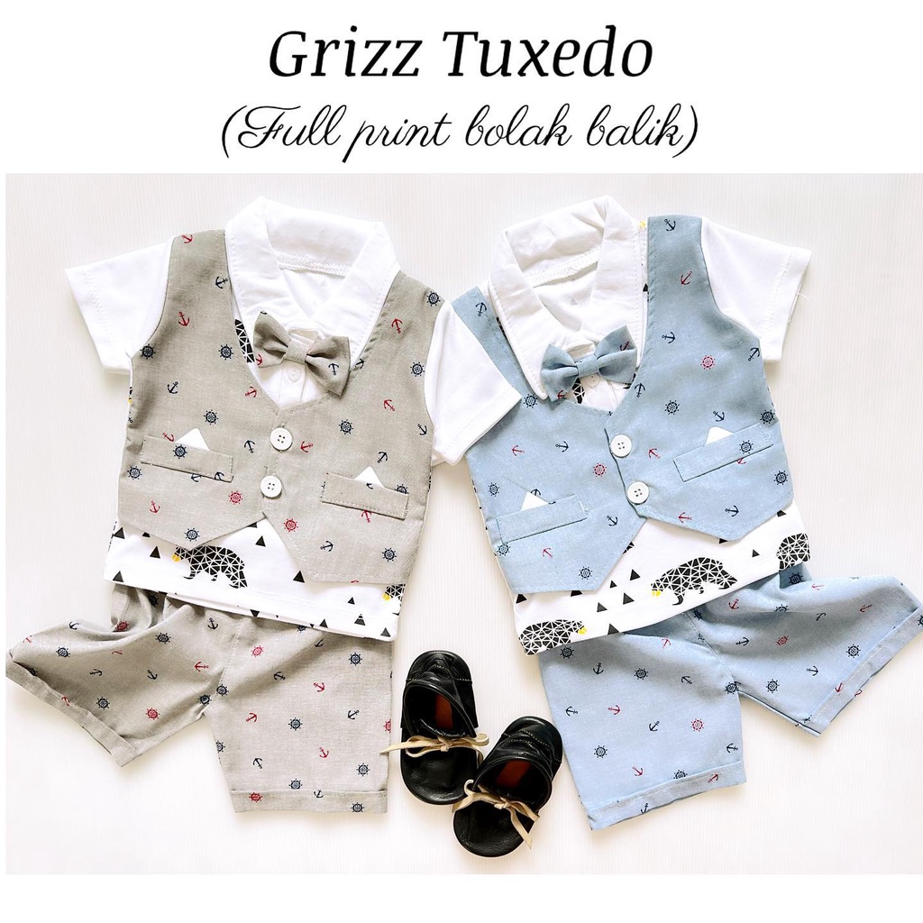 MILK &amp; JAM / GRIZZ / CRABBY / PINGUIN / SAILOR / ANIMAL BIKE VEST TUXEDO BAJU KEMEJA CELANA ANAK LAKI COWO BABEEBABYSHOP