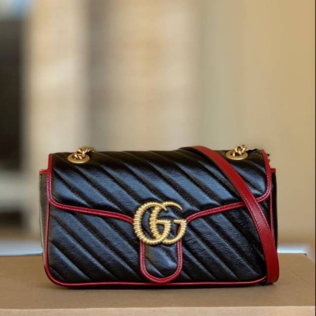 Gucci marmont small black bi colour