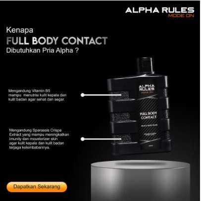 Alpha Rules Full Body Contact Head &amp; Body Wash Sabun Mandi Shampo Kepala 2 in 1 Alpharules 250ml