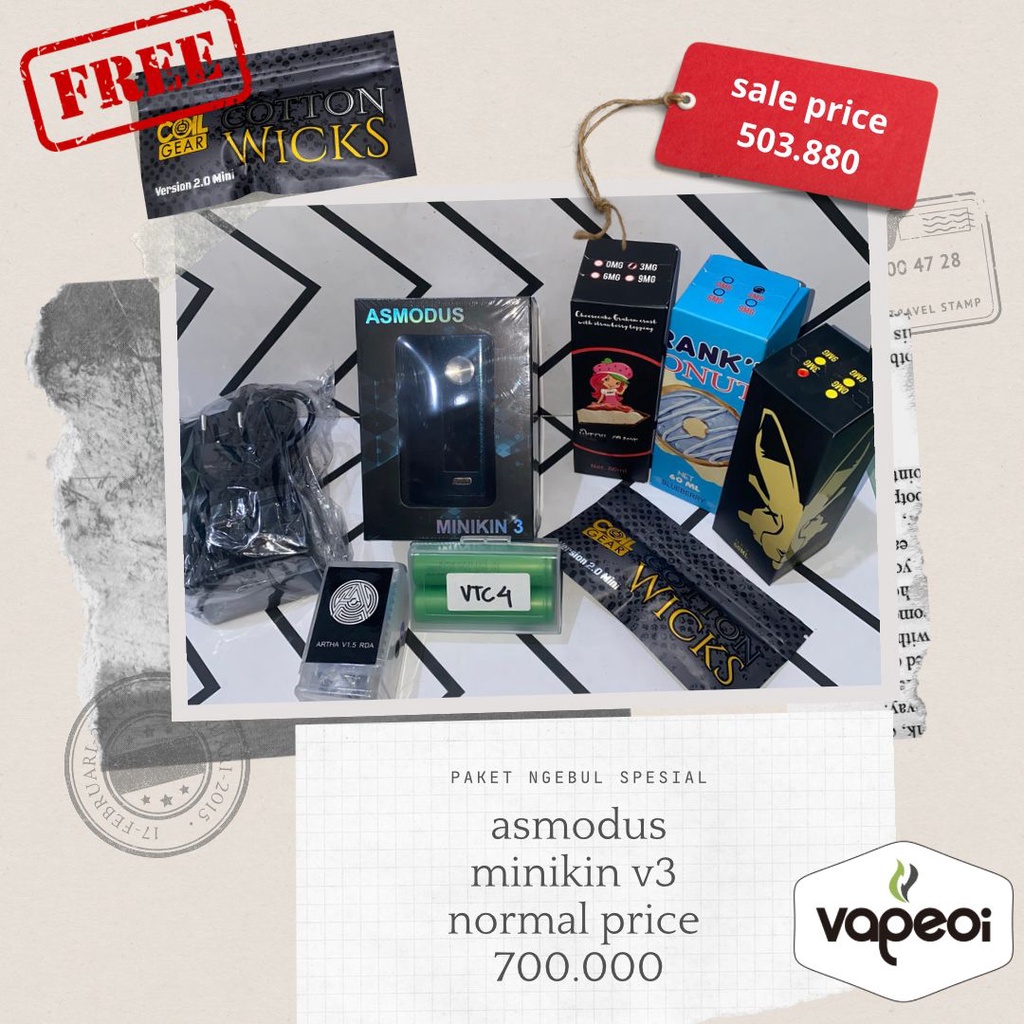 PAKET NGEBUL  Authentic Asmodus minikin v3-1