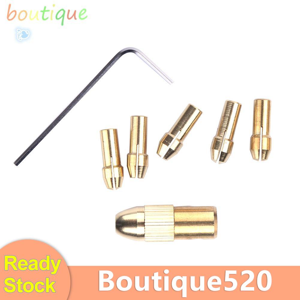 Bou 5pcs/set 0.5-3mm Small Electric Drill Bit Collet Micro Twist Drill Chuck