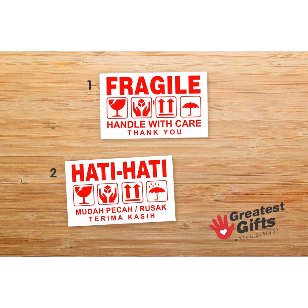 

FRAGILE product label sticker untuk keamanan paket pecah belah