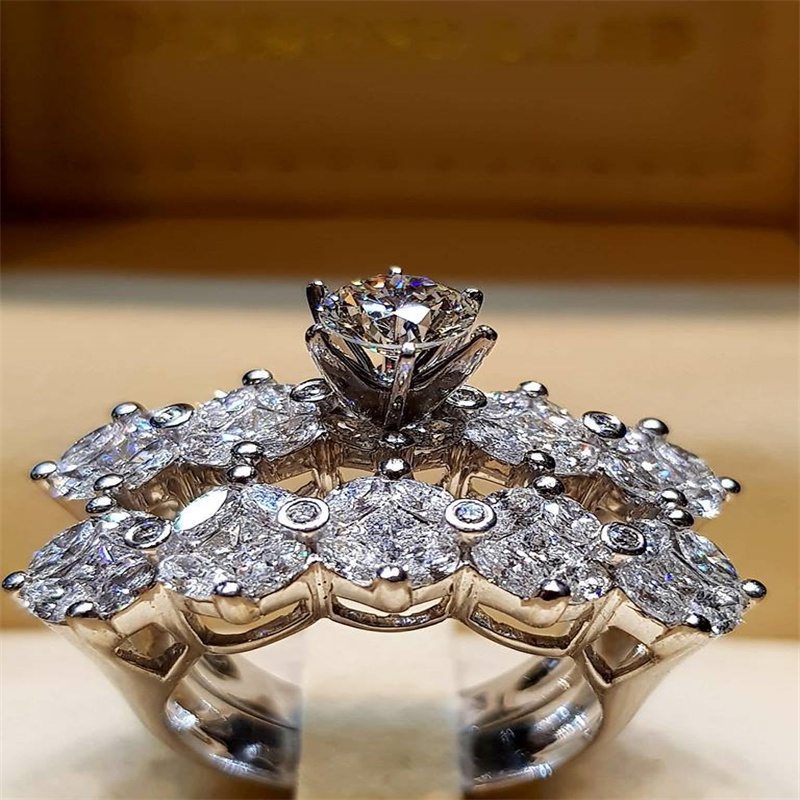 [Ready Stock]Luxury Fashion S925 Silver Diamond Ring