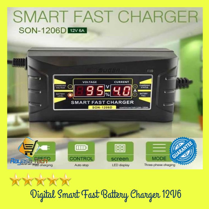 Aki Mobil - Otomotif - Charger Aki Portable Charger Aki Mobil/Motor/ Lead Acid Digital Smart Battery