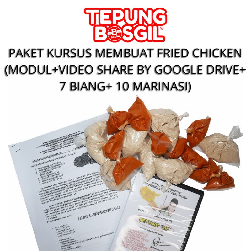 Paket Kursus Percobaan Membuat Fried Chicken lengkap dengan video dan Modul Panduan + Gratis Ongkir