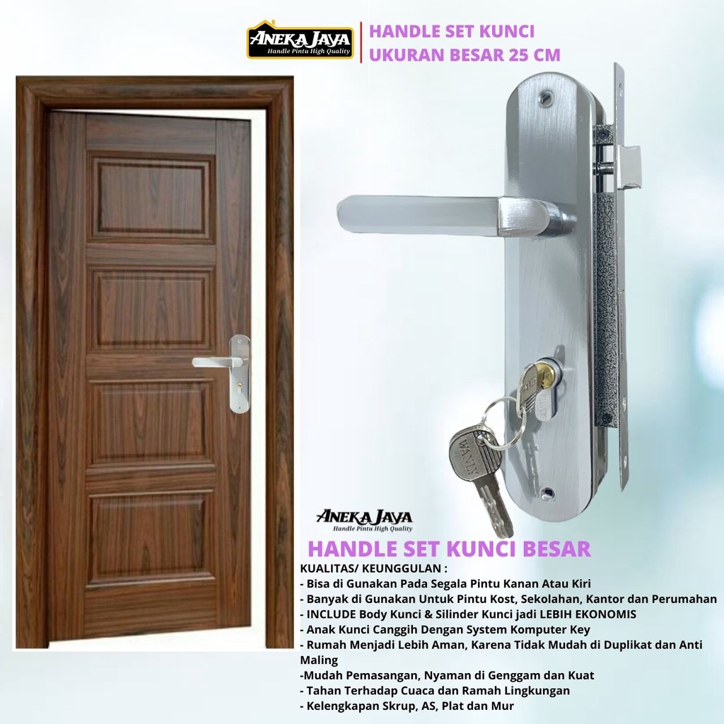 Handle Set Kunci Besar 25 cm Gagang Pegangan Tarikan Pintu Rumah Kamar Stainlees Awet Murah Terbaru