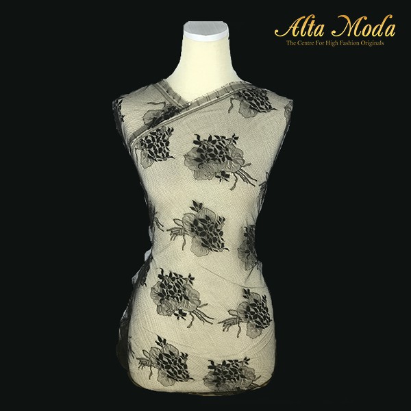 

Alta Moda Brokat Perancis Chantilly Black Chongsam Desain