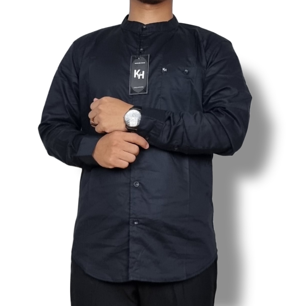 Kemko KH Kemeja Koko Pria Lengan Panjang Polos Katun Poplin High Quality