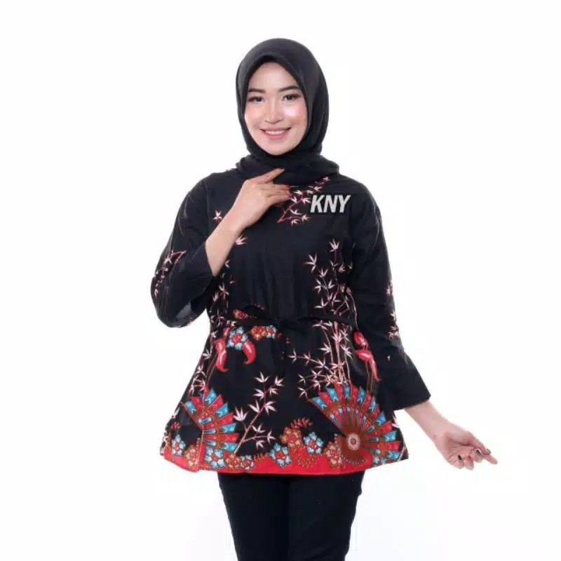 Couple Batik Atasan Pria Wanita M.l.xl Bahan Katun Hitam Merah Abu Sogan Coklat