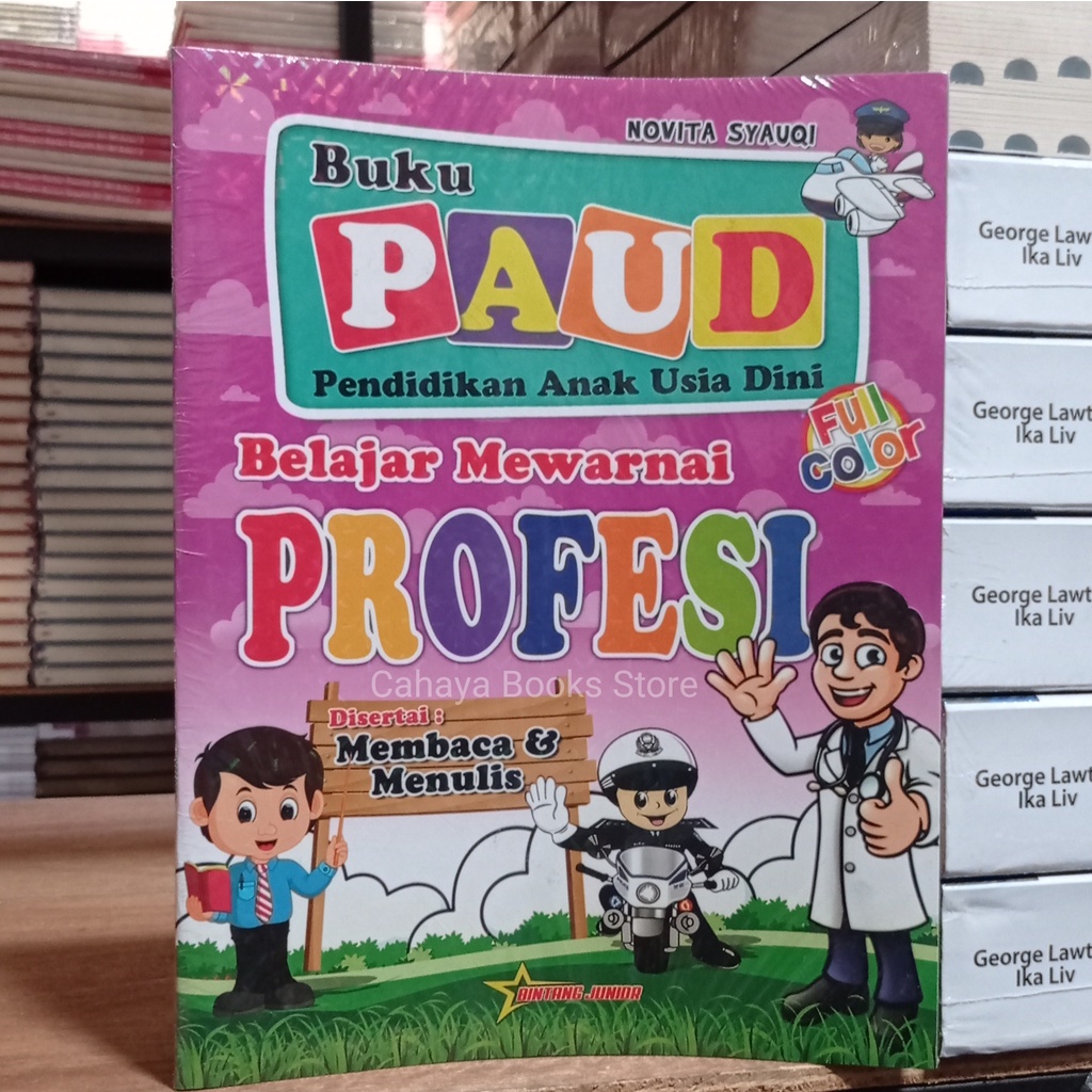 Buku Paud Belajar Mewarnai Profesi Disertai Membaca Dan Menulis