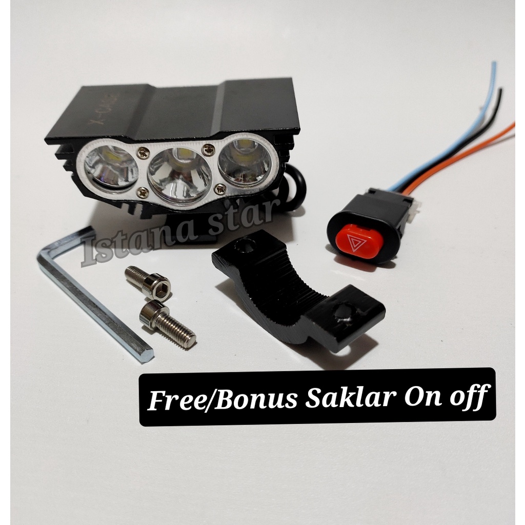 lampu tembak lampu sorot led cree 3 mata owl utrafire 30watt mode FREE Saklar On Off lampu