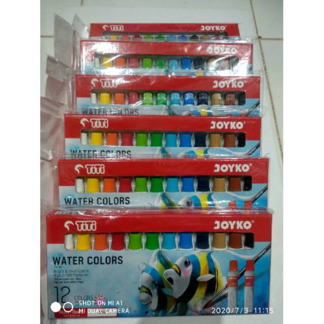 

Cat Air Water Color 12 Warna Titi-Joyko 6ml