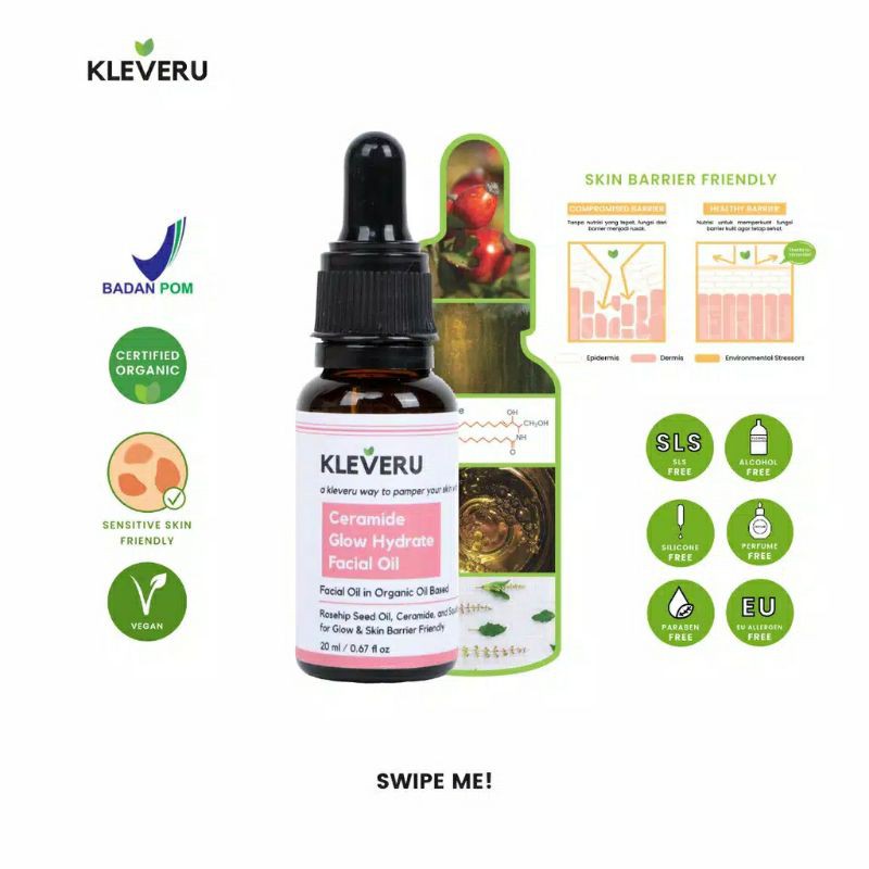 Kleveru Series Cleansing Gel Toner Serum Grapeseed Oil Sunflower Oil Ricebran Oil