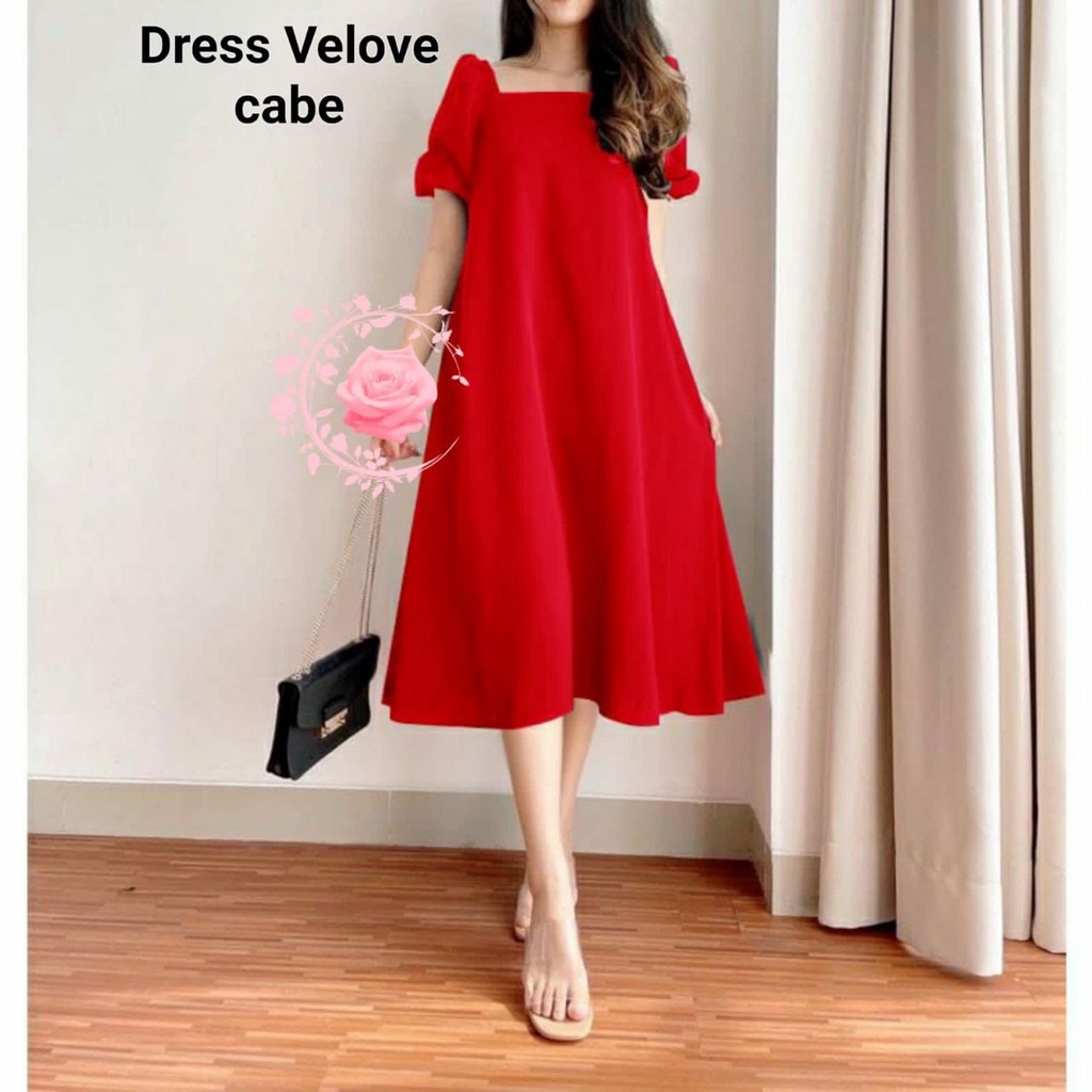 DRESS VELOVE OVERSIZE FASHION WANITA 5XL XL XXL 4XL M L / GAUN PESTA POLOS / MODEL ROK LEBAR