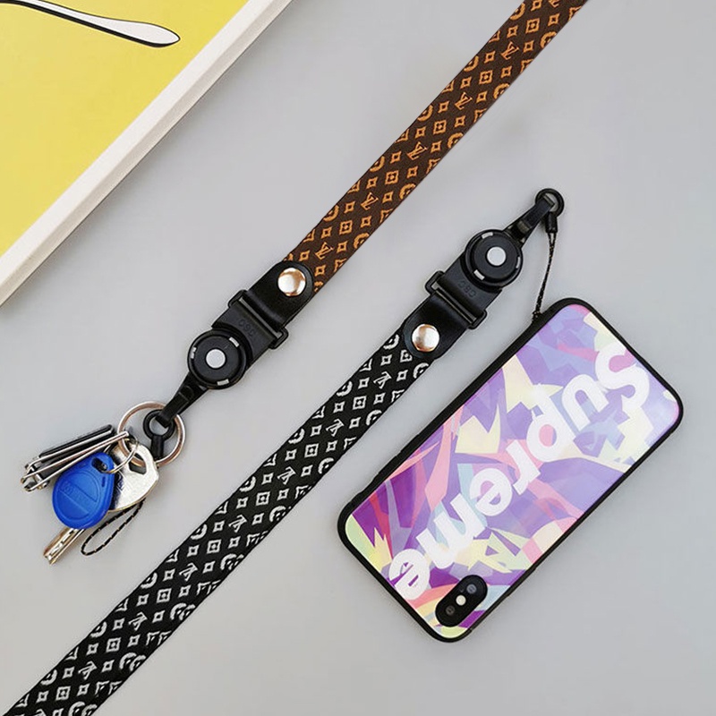 2in1 Kualitas Tinggi Desainer Lanyard Telepon Pola Leher Gantungan Kunci Anti Hilang Untuk ID Badge Gantungan Kunci Ponsel Cord Sling