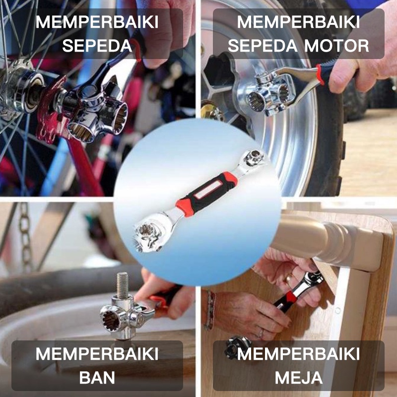 Kunci Ring Pas Shock Set Universal Socket Profesional Mobil Motor Serbaguna Pas 48 in 1
