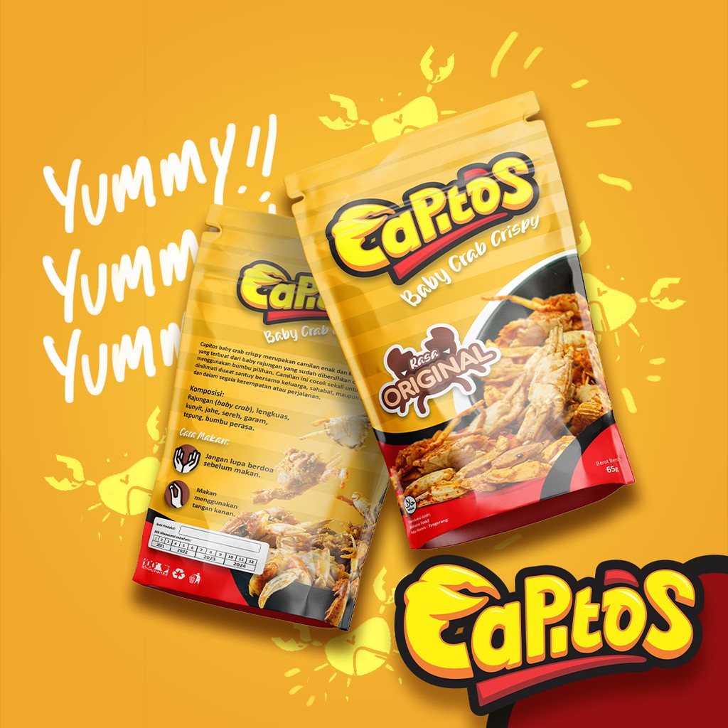 Cemilan Snack Makanan Kekinian CAPITOS Baby Crab Crispy Oven - Vairant Rasa ORIGINAL 65 gram