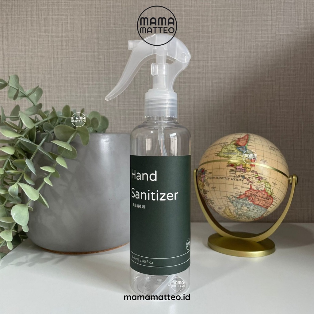 BOTOL SPRAY TRAVEL / plastik refill size bening kosong / hand sanitizer disinfektan 250ml