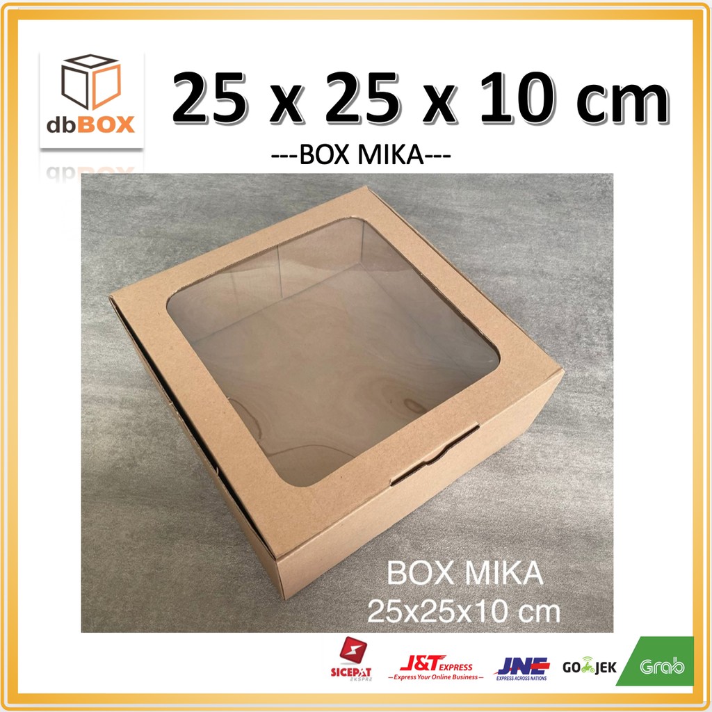 

BOX MIKA 25x25x10 cm kardus die cut, untuk kue hampers gift box MIKA MIKA