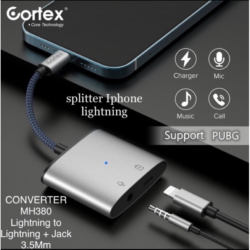 Cortex Splitter iPhone 2in1 Lightning to jack CONVERTER iPhone Original