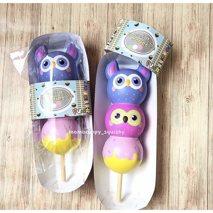 PROMO SQUISHY LICENSED animal dango series owl by punimaru (100% ORI)