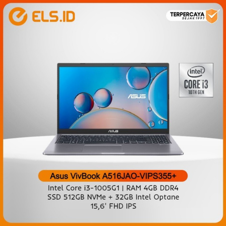 Asus VivBook A516JAO-VIPS355+ - Slate Grey [i3 1005G1-4GB-512GB]
