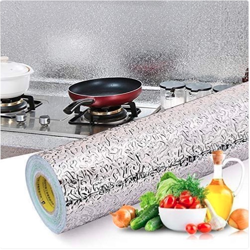 Stiker Dapur - Oil Proof Waterproof Aluminium Foil Stickers Kitchen Wallpaper Varian Alumunium Foil Dapur