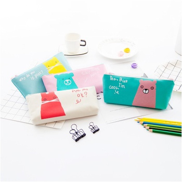 

Dijual [PENCIL CASE] MINIMALIST Cartoon Animal Design / Dompet Pensil Limited