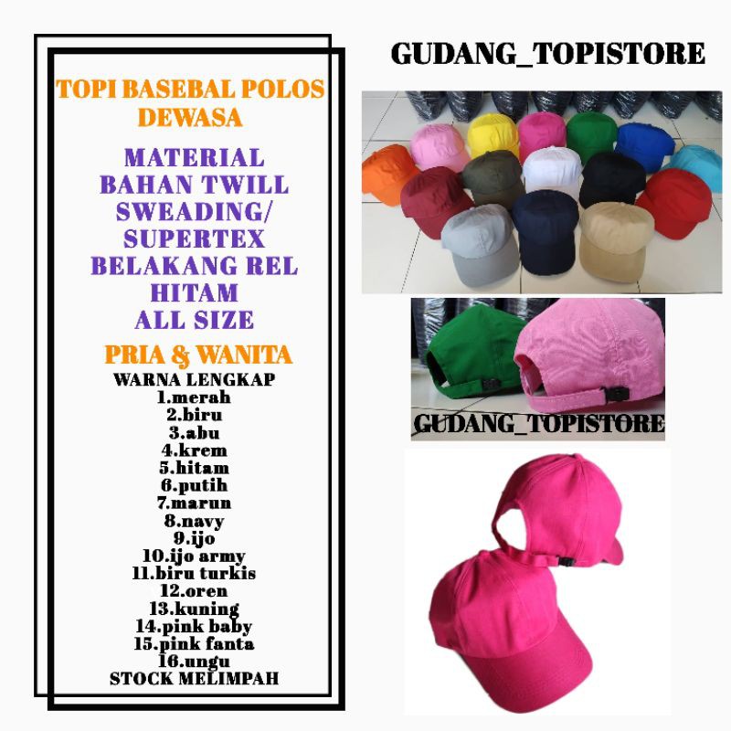 topi baseball / topi baseball polos /topi pria / topi wanita