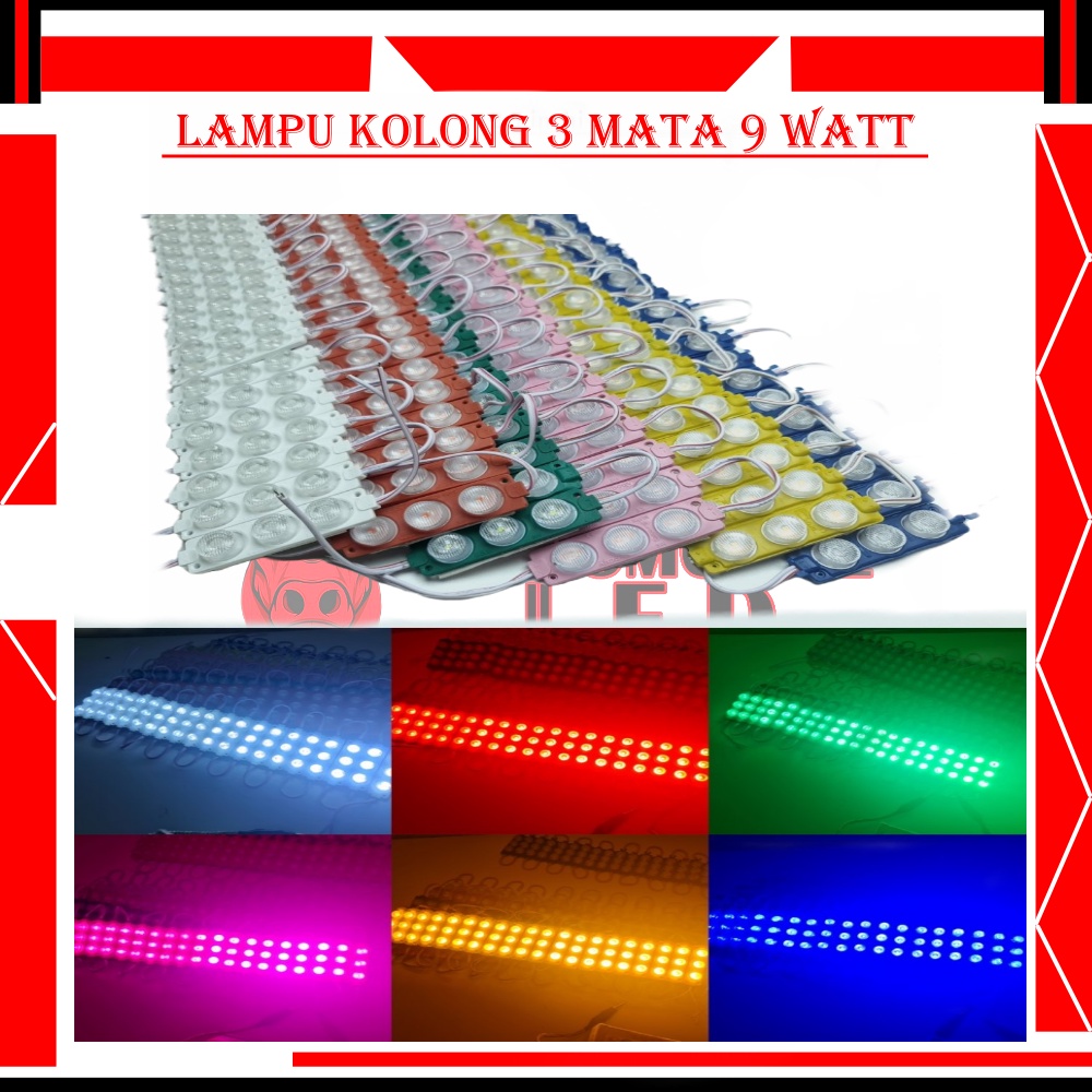 LAMPU KOLONG 3 MATA 12 VOLT 9 WATT LAMPU LED KOLONG LED| LAMPU MODULE LED 3 WATT | LAMPU KOLONG MOTOR LAMPU KOLONG MOBIL | LAMPU MALAM MOTOR | LAMPU SENJA 12 VOLT