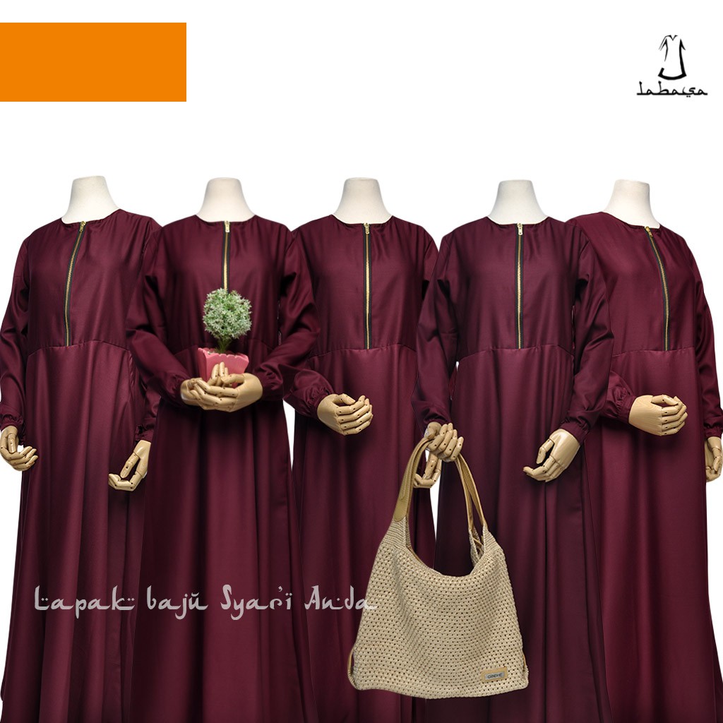 Labasa Gamis Toyobo Polos Maroon Syari | Gamis Only | Bisa COD