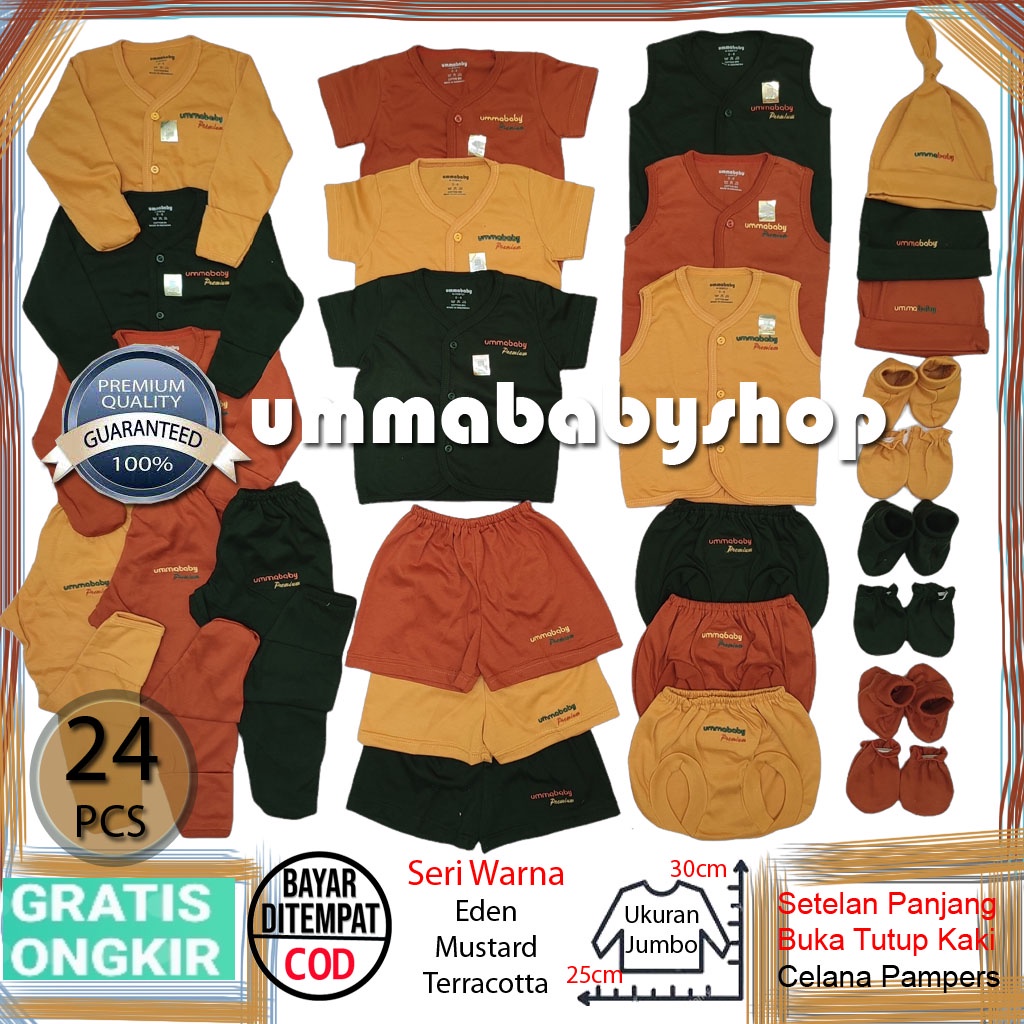 Paket 24pcs Baju Bayi Newborn 0-6 Bulan Perlengkapan Bayi Baru Lahir Kado Celana Pampers Setelan Panjang Buka Kaki Gift Set Girl Topi Kuncung Sarung Tangan Kaki Persiapan Lahiran Garansi Premium SNI COD Bayar Ditempat Cewek Perempuan