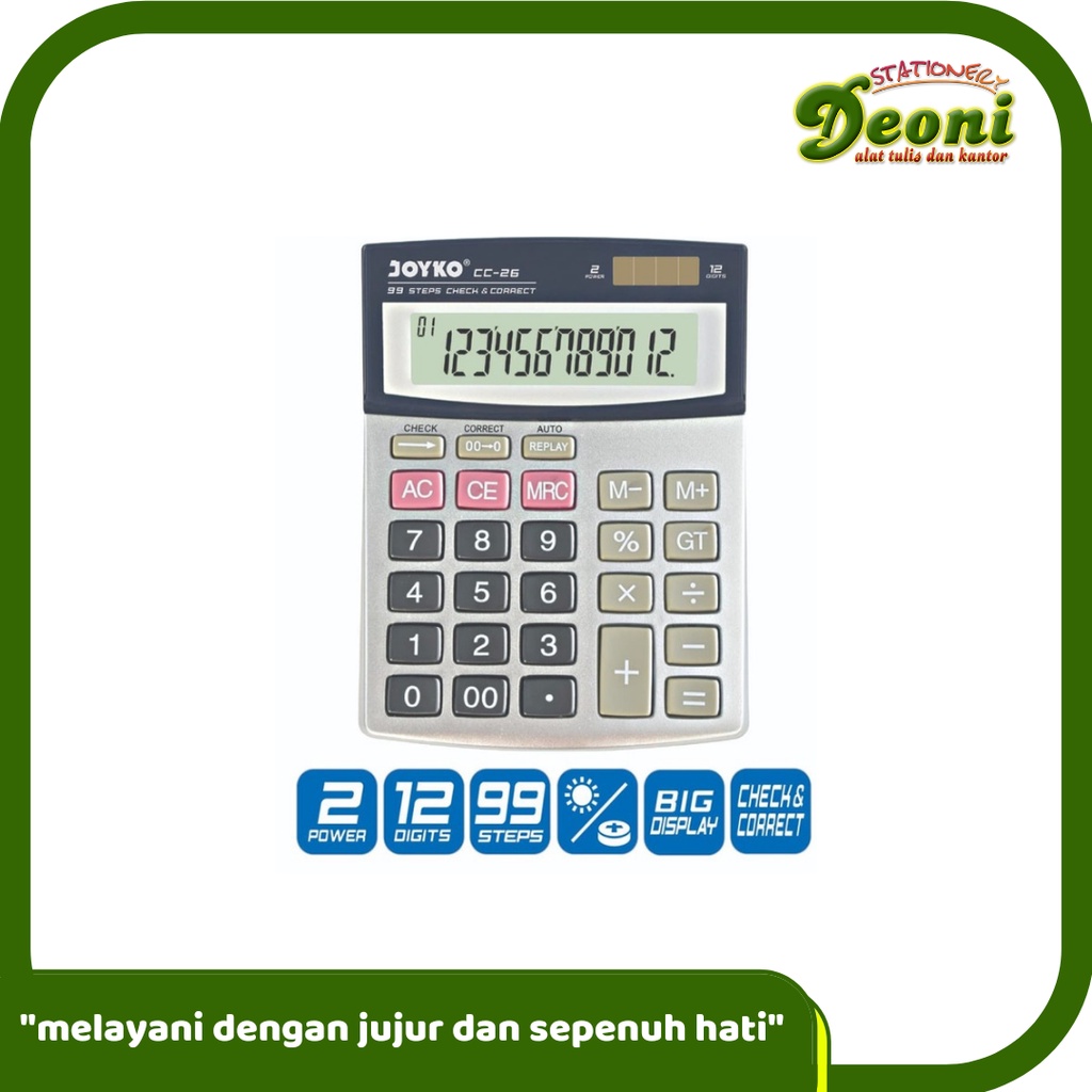 

JOYKO CC-26 Kalkulator Calculator 12 Digits / Check Correct