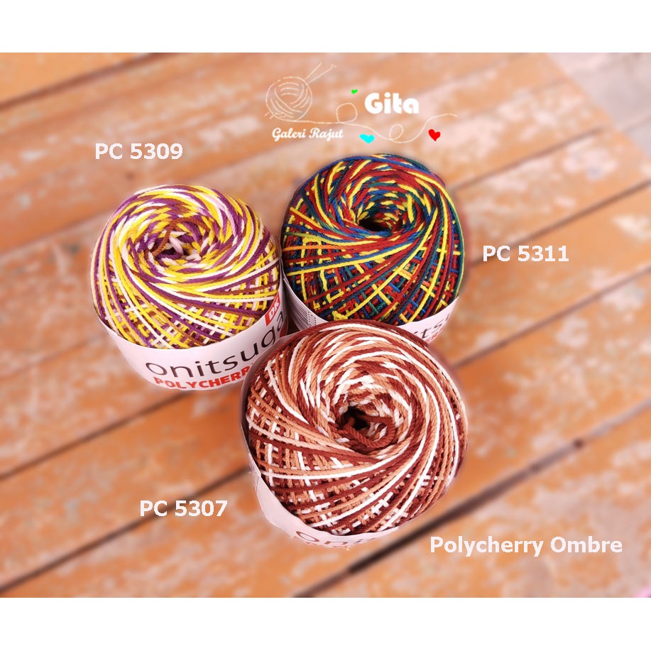 Benang Rajut Polycherry Ombre/Gradasi/Sembur